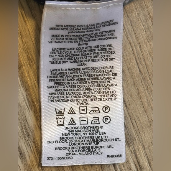 Brooks Brothers - Vintage 100% Extra Fine Wool Zip - Picture 8 of 8